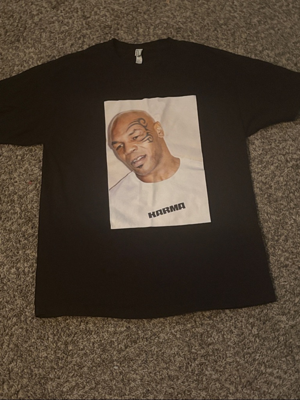 Mike Tyson Karma Black T-Shirt with Portrait Graphic